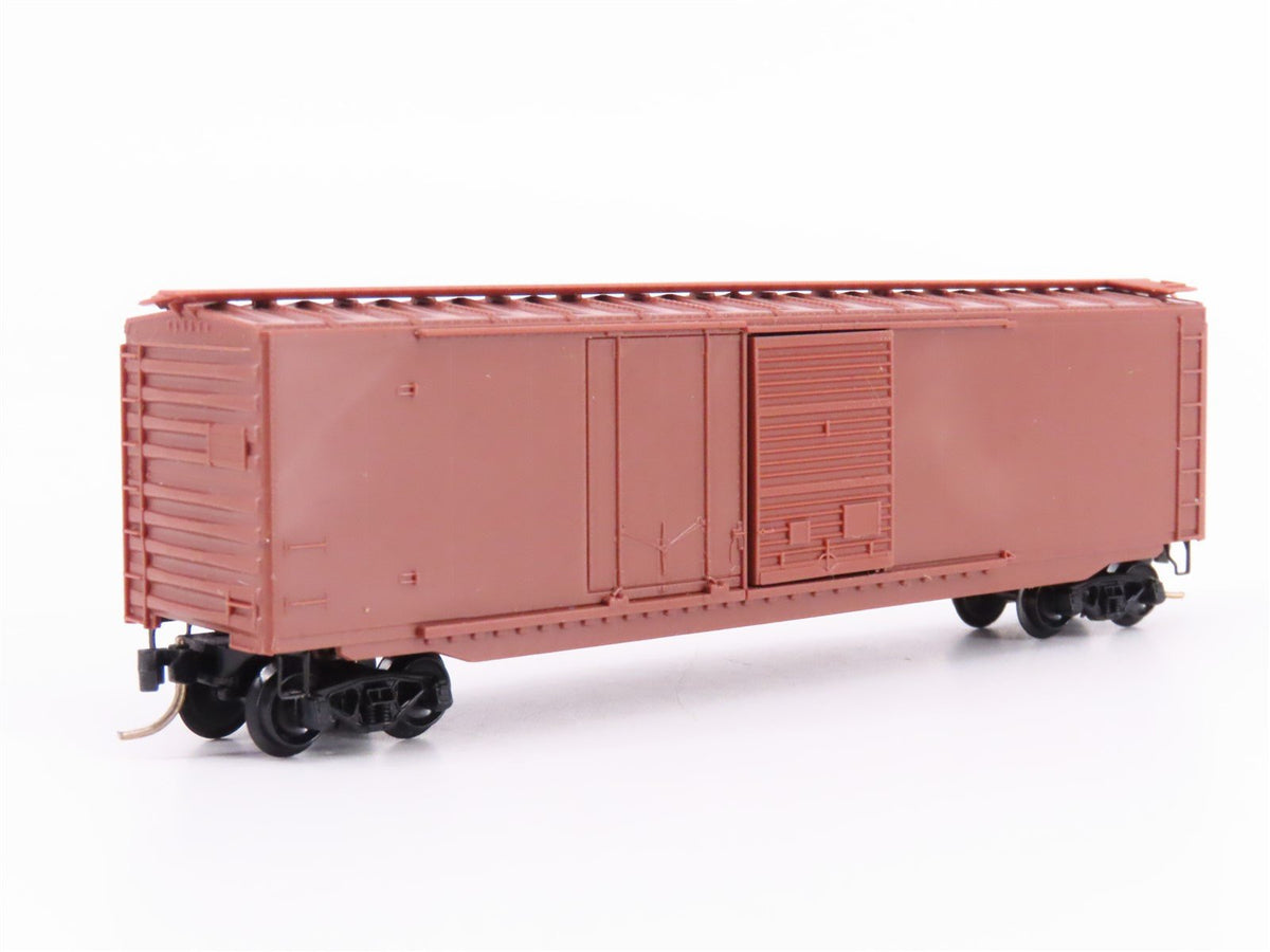 N Scale Micro-Trains MTL Undecorated Brown 50&#39; Plug &amp; Sliding Door Box Car