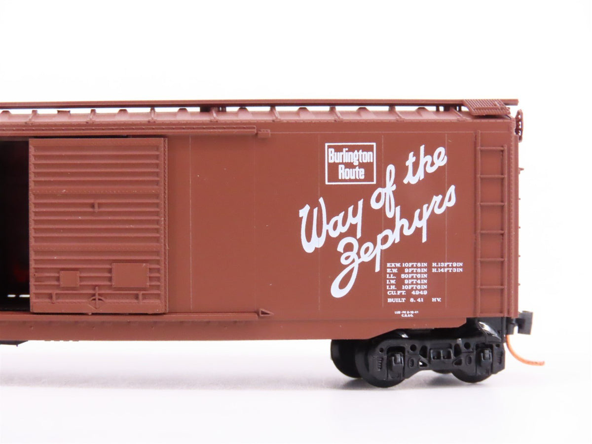 N Scale Micro-Trains MTL 31320 CB&amp;Q Way Of The Zephyrs 50&#39; Box Car #21383