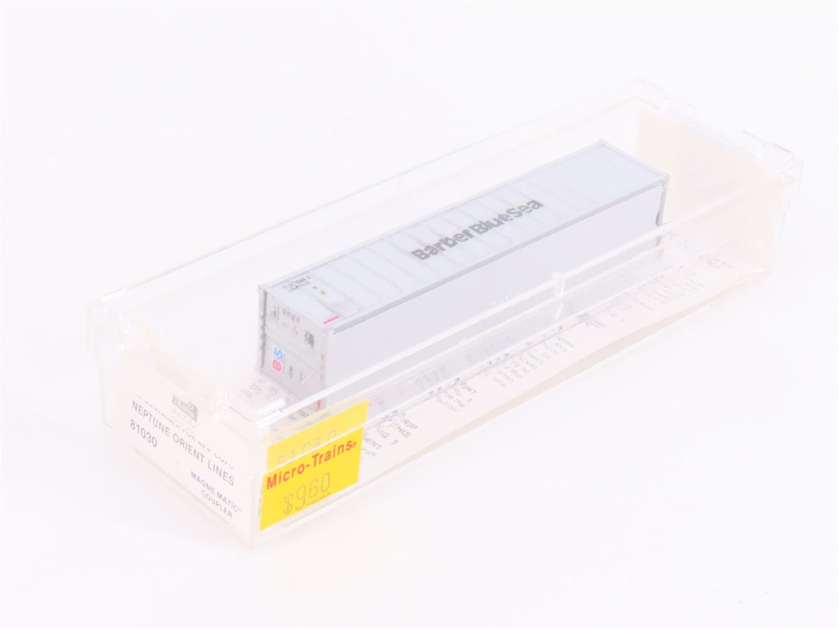 N Scale Micro-Trains MTL 81030 Barber Blue Sea 40&#39; Container - Custom