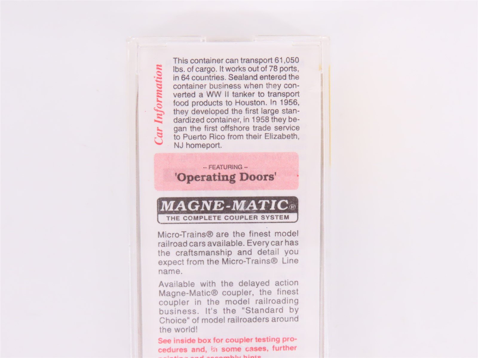 N Scale Micro-Trains MTL 81020 SEAU Sea Land 40' Container