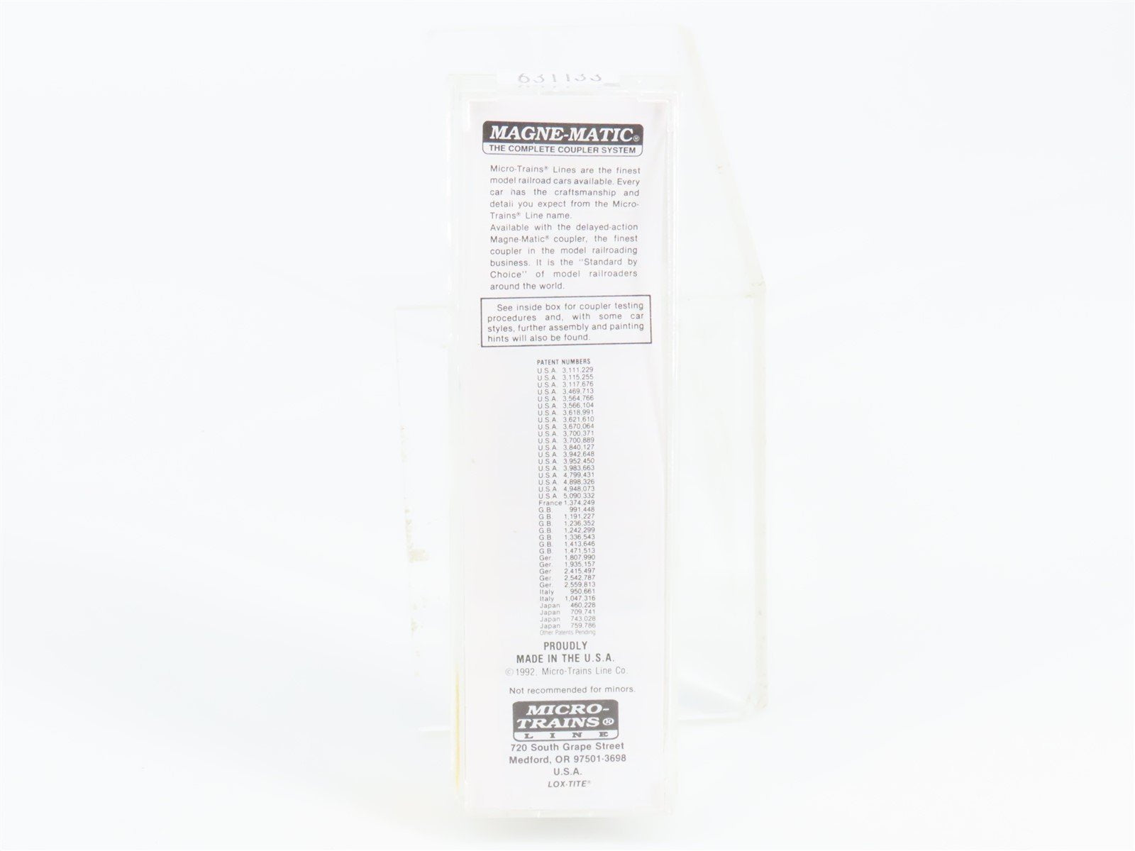 N Scale Micro-Trains Line MTL 66060 40' Van Trailer #1992