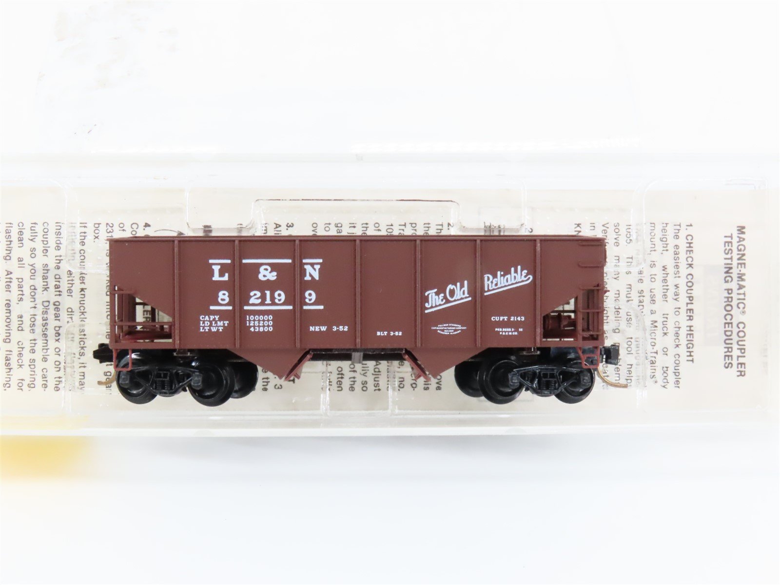 N Scale Micro-Trains MTL 56260 L&N The Old Reliable 2-Bay Hopper #82199