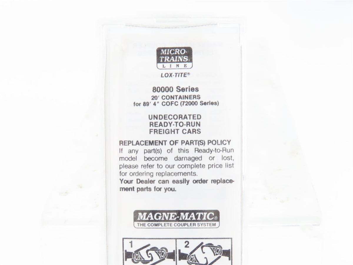 N Scale Micro-Trains MTL 80000 Undecorated 20&#39; Containers 2-Pack