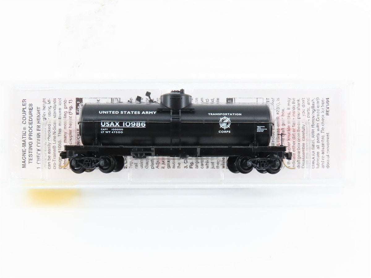 N Scale Micro-Trains MTL 65370 USAX US Army 39&#39; Single Dome Tank Car #10986