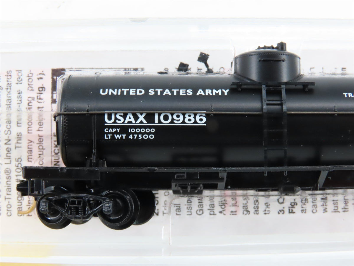 N Scale Micro-Trains MTL 65370 USAX US Army 39&#39; Single Dome Tank Car #10986