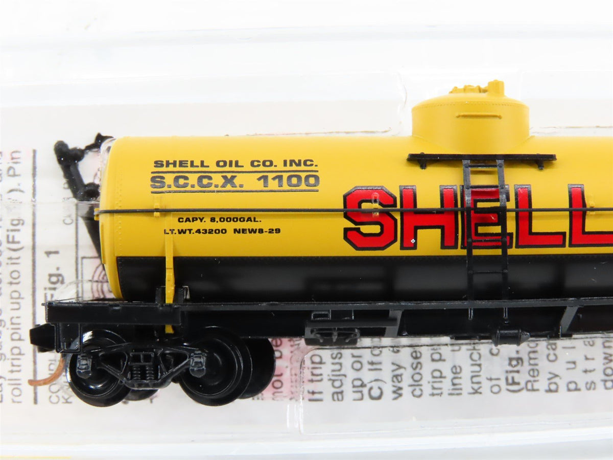 N Scale Micro-Trains MTL 65090/3 SCCX Shell Oil 39&#39; Single Dome Tank Car #1100