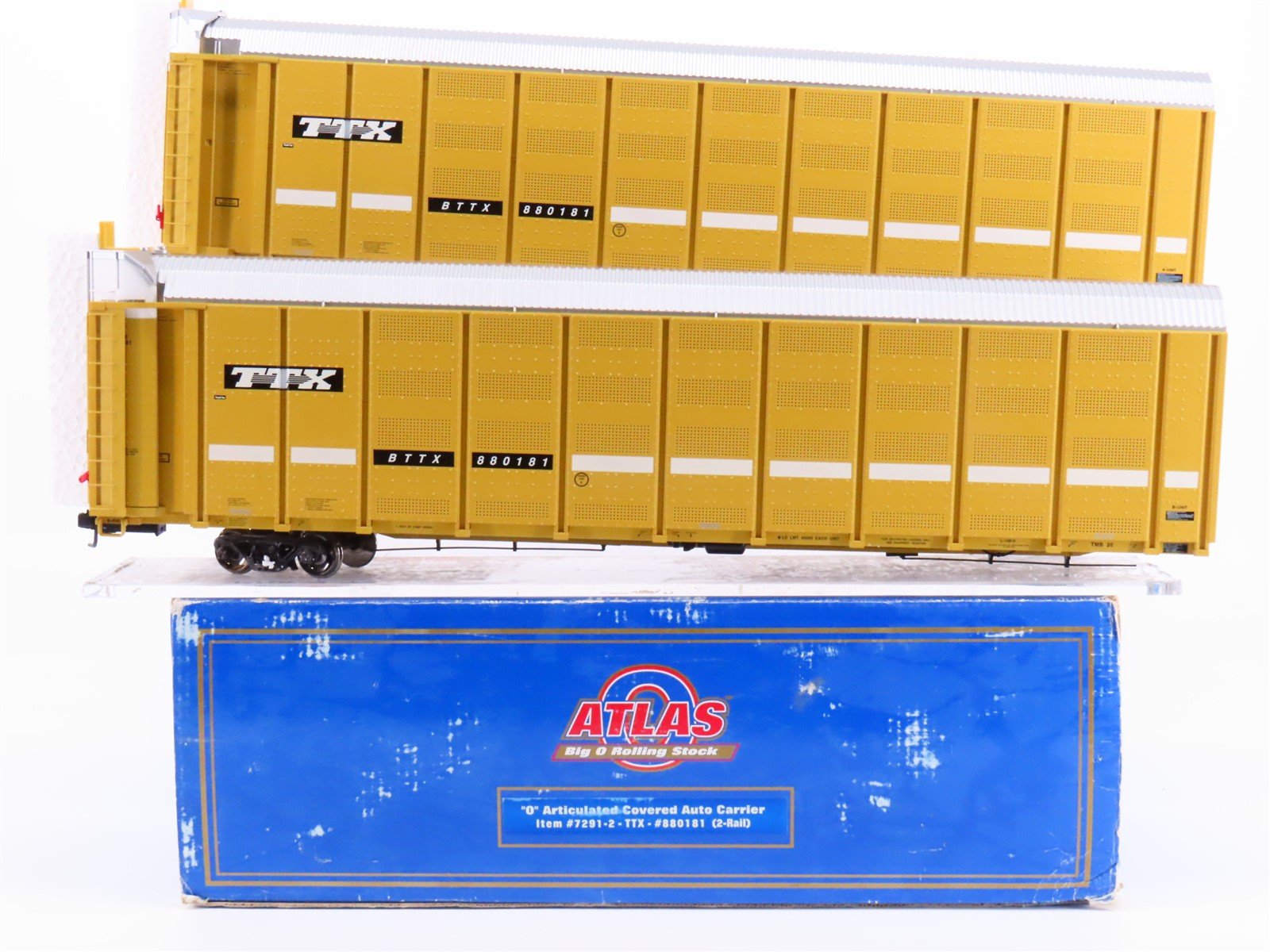 O Scale 2-Rail Atlas 7291-2 TTX Company Articulated Auto Carrier #880181