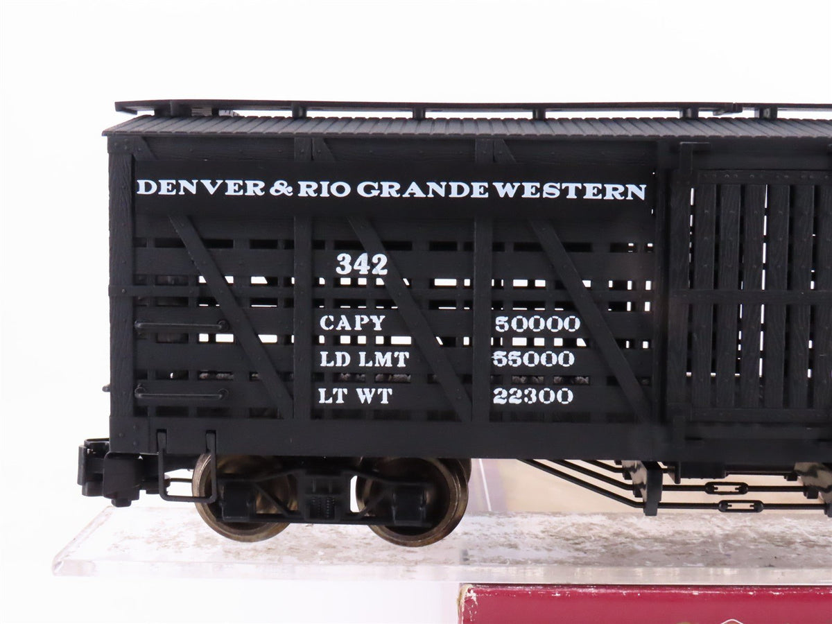 G Scale Bachmann 98118 DRGW Rio Grande Wood Sided Stock Car #342