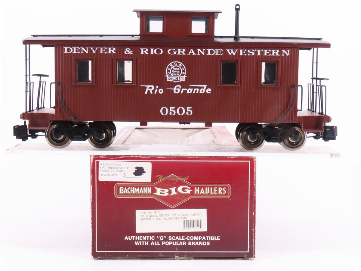 G Scale Bachmann 93818 DRGW Rio Grande Center Cupola Caboose #0505