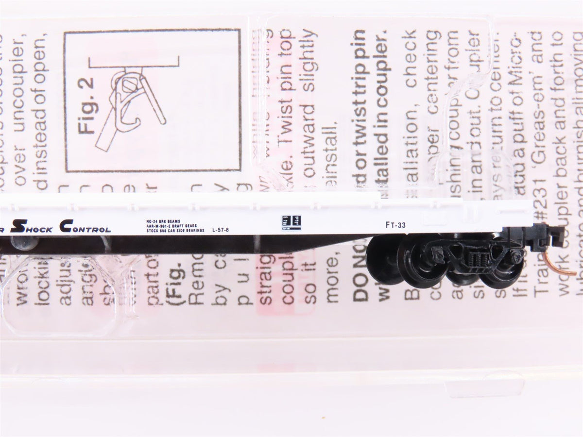 N Scale Micro-Trains MTL 64010 ATSF Santa Fe Railroad 57&#39; 6&quot; Flat Car #293304