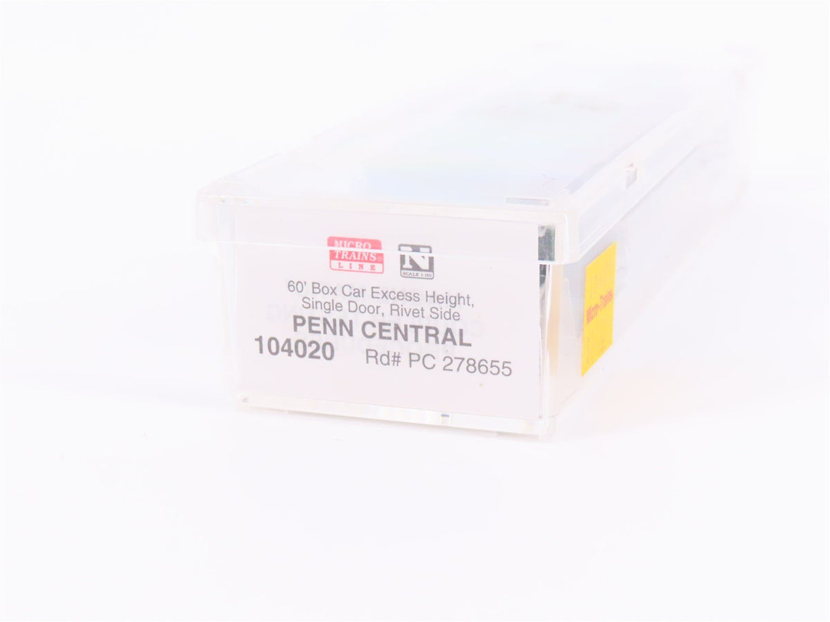 N Scale Micro-Trains MTL 104020 PC Penn Central 60&#39; Single Door Box Car #278655