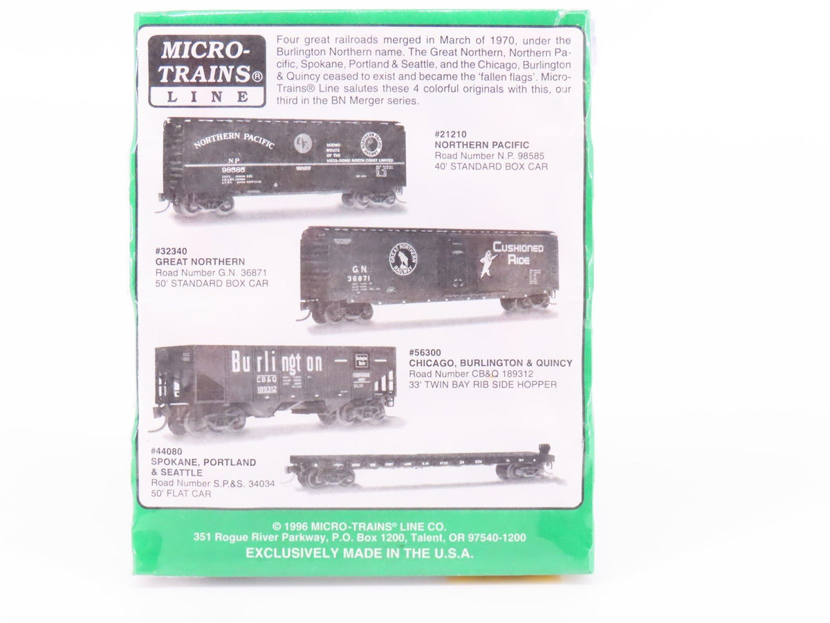 N Scale Micro-Trains MTL 21212 SP&amp;S/GN/NP/CB&amp;Q Fallen Flags Freight Cars 4-Pack