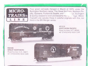 N Scale Micro-Trains MTL 21212 SP&S/GN/NP/CB&Q Fallen Flags Freight Cars 4-Pack