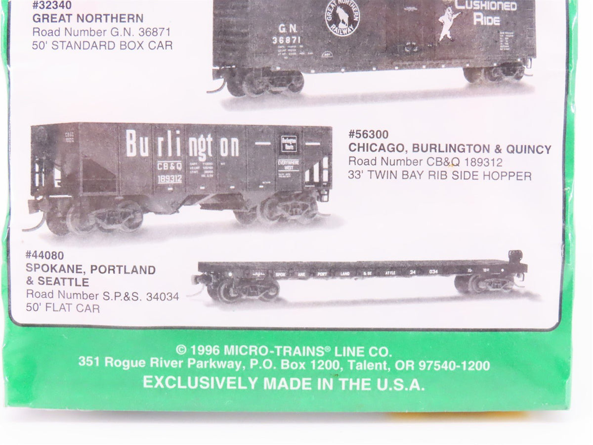 N Scale Micro-Trains MTL 21212 SP&amp;S/GN/NP/CB&amp;Q Fallen Flags Freight Cars 4-Pack