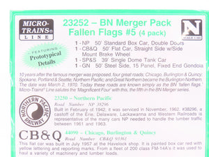 N Scale Micro-Trains MTL 23252 BN Merger Fallen Flags #5 Freight Cars 4-Pack