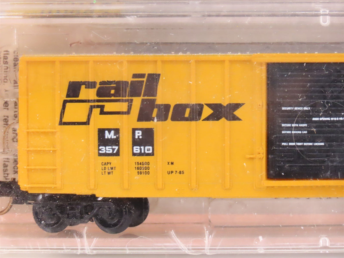 N Scale Micro-Trains MTL 25502 MP Railbox 50&#39; Single Door Box Cars Sealed 3-Pack