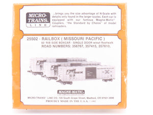 N Scale Micro-Trains MTL 25502 MP Railbox 50' Single Door Box Cars Sealed 3-Pack