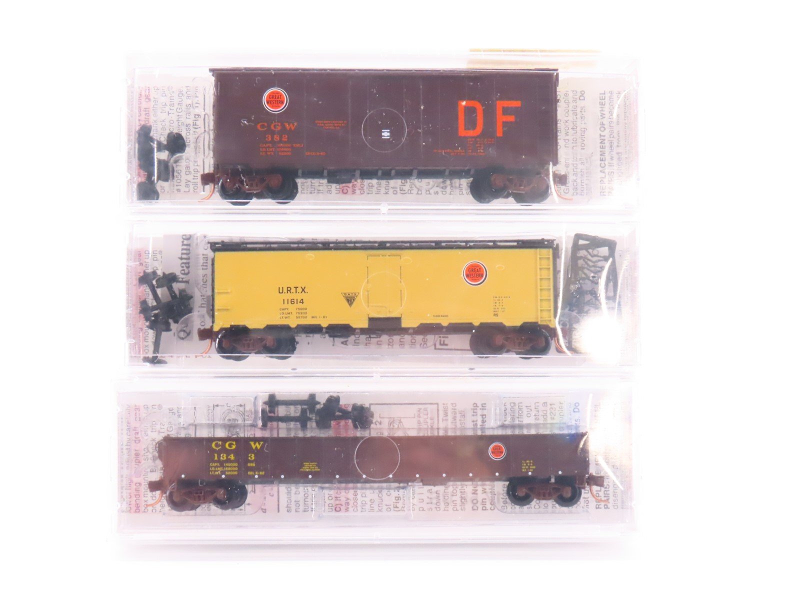 N Scale Micro-Trains MTL CGW Chicago Great Western Freight Cars Sealed 3-Pack