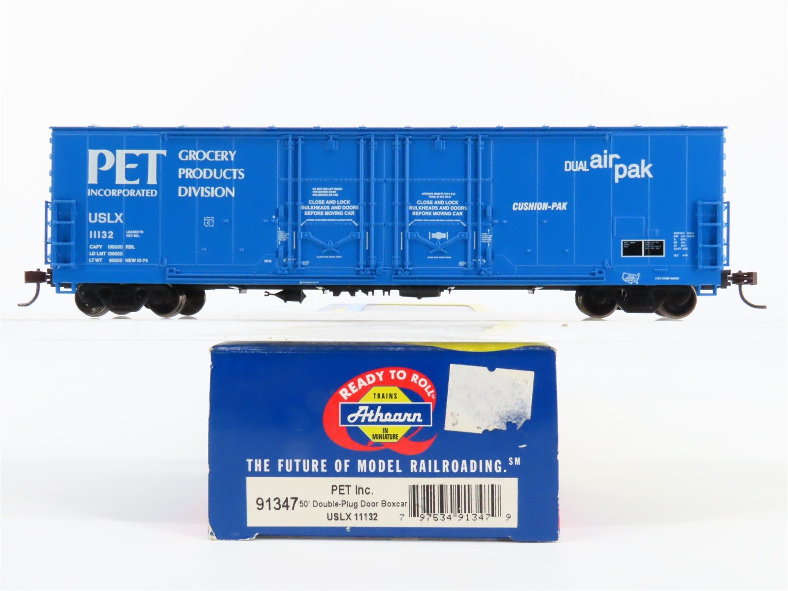 HO Scale Athearn 91347 USLX PET Incorporated 50' Double Door Box Car #11132