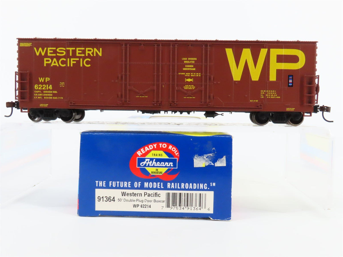 HO Scale Athearn 91364 WP Western Pacific 50&#39; Double Plug Door Box Car #62214