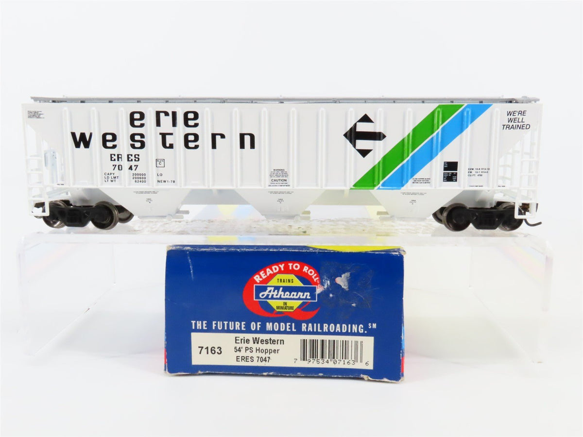 HO Scale Athearn 7163 ERES Erie Western 54&#39; 3-Bay Covered Hopper #7047