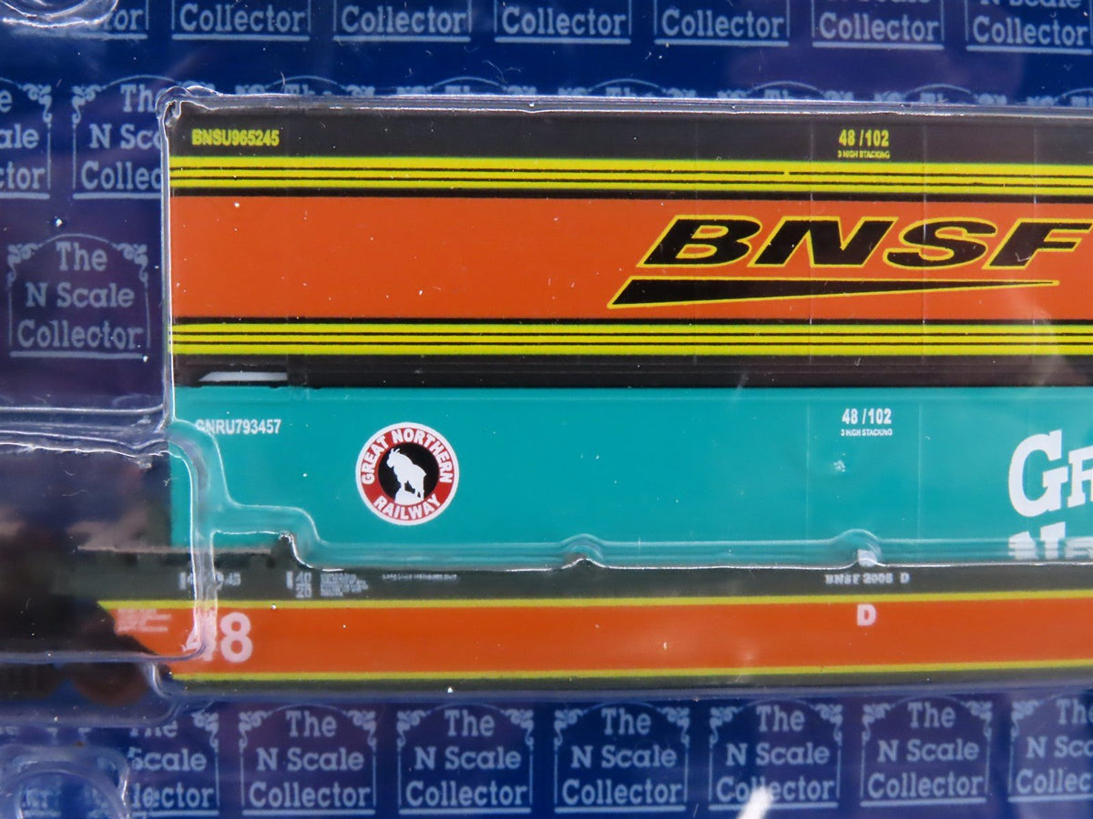 N Scale Deluxe Innovations BNSF Maxi-Stack III 5-Car Set w/Heritage Containers