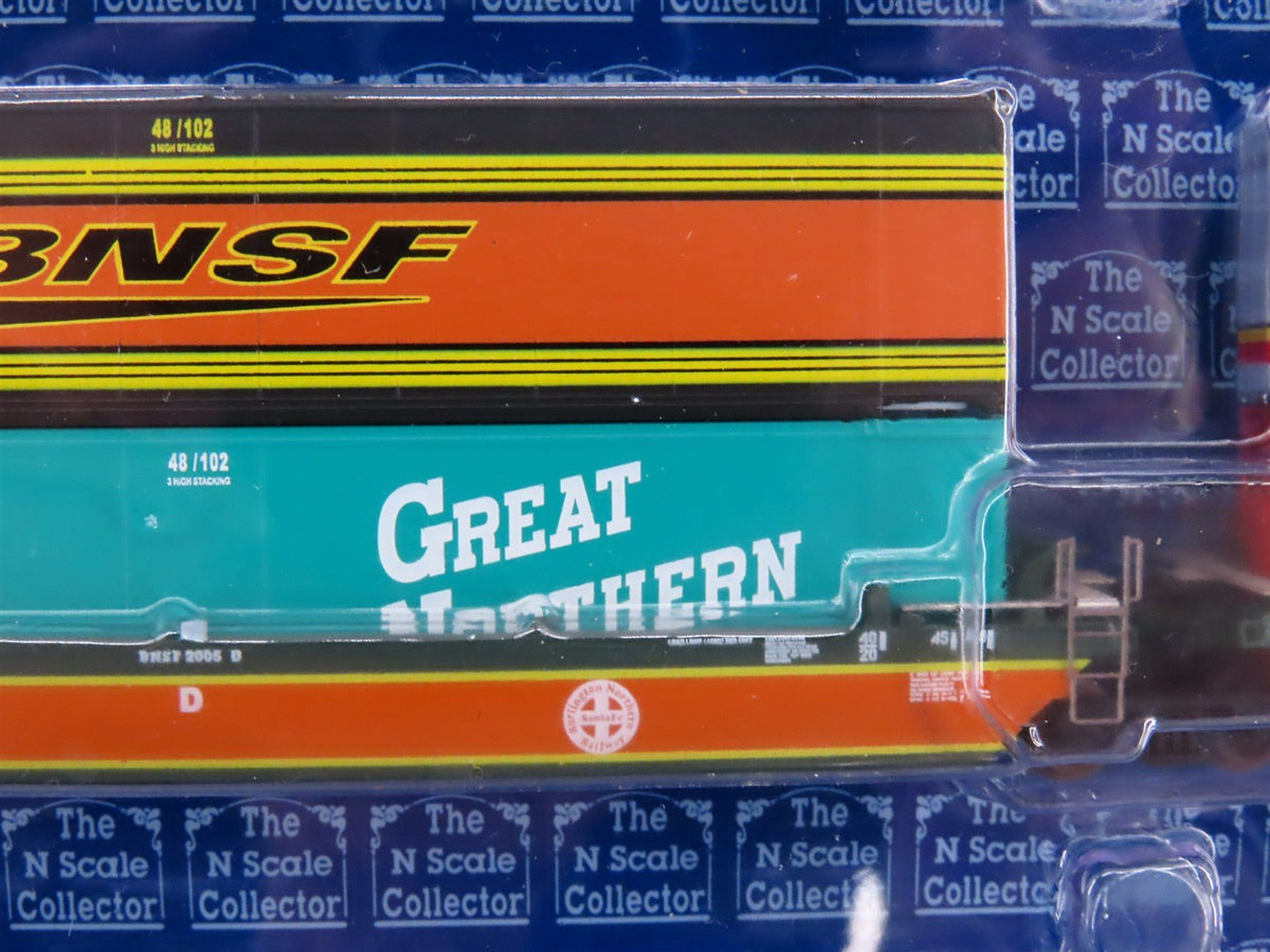 N Scale Deluxe Innovations BNSF Maxi-Stack III 5-Car Set w/Heritage Containers