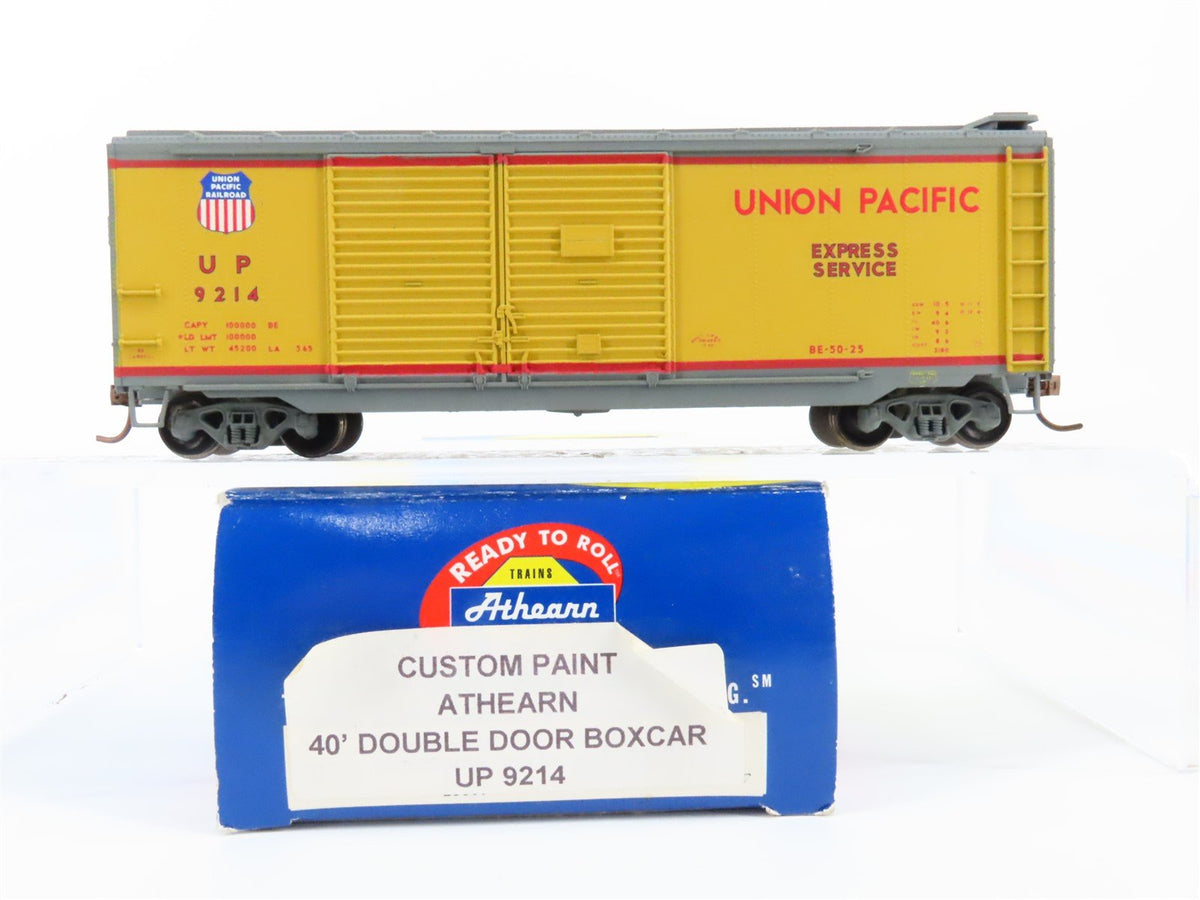 HO Scale Athearn UP Union Pacific Railroad 40&#39; Double Door Box Car #9214 Custom