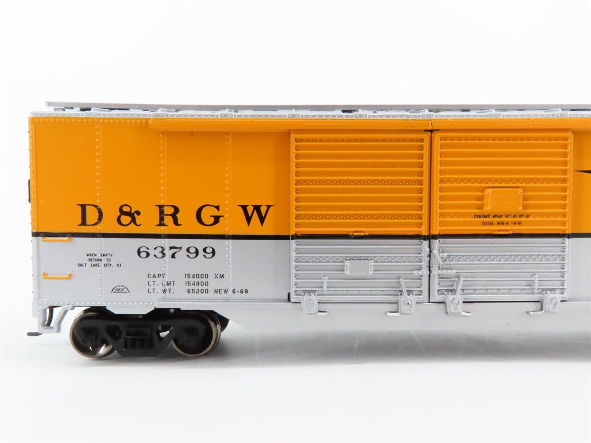 HO Scale Athearn 92442 D&amp;RGW Rio Grande 50&#39; Double Door Box Car #63799