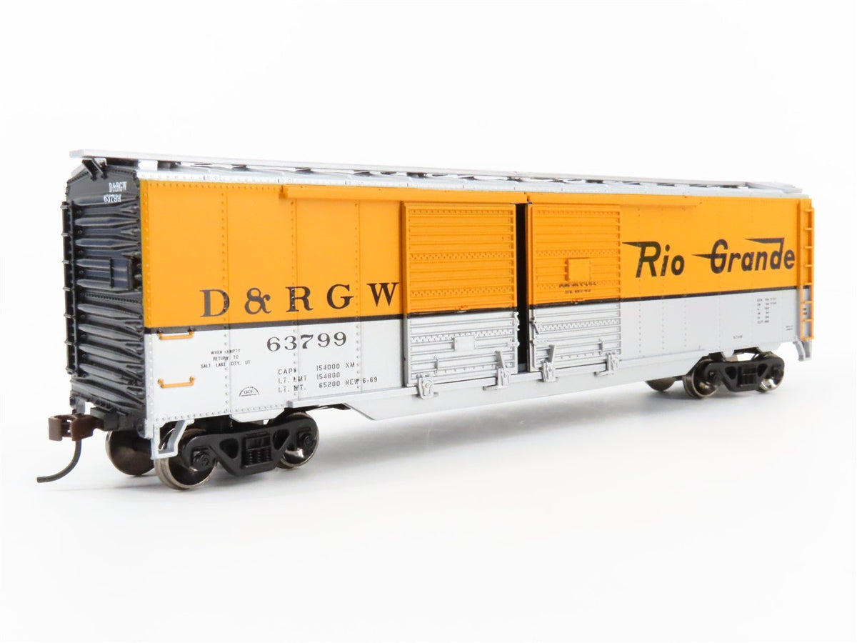 HO Scale Athearn 92442 D&amp;RGW Rio Grande 50&#39; Double Door Box Car #63799