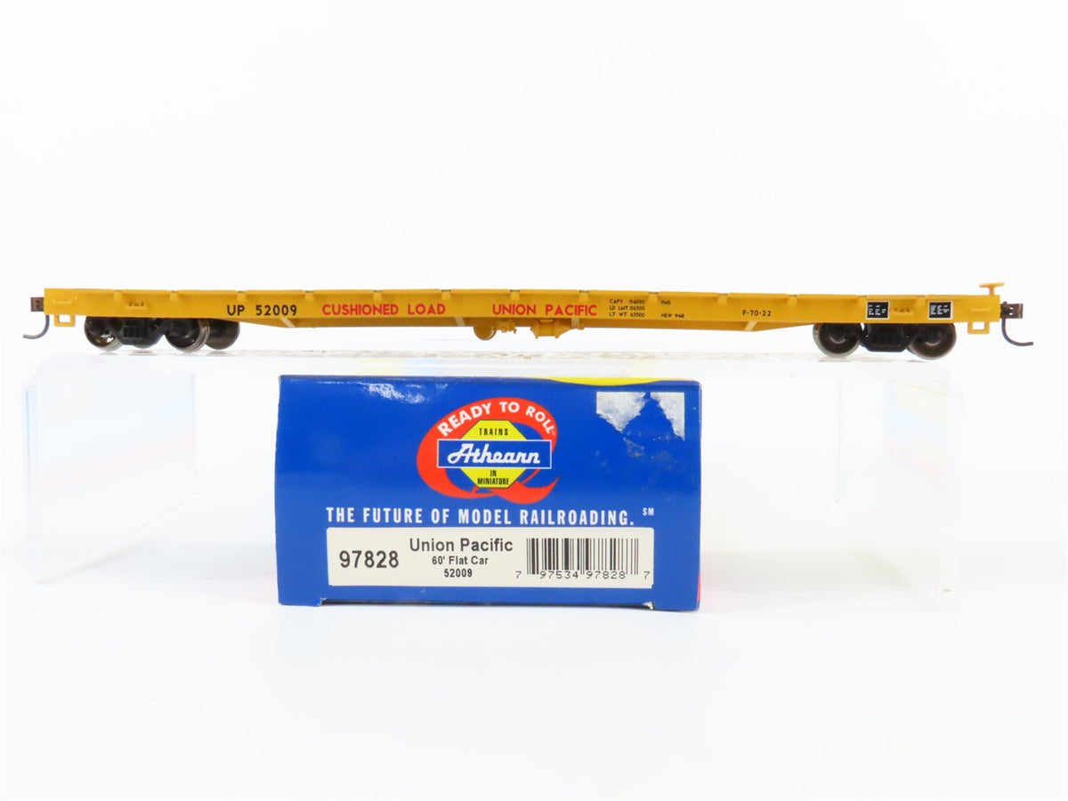 HO Scale Athearn 97828 UP Union Pacific Railroad 60&#39; Flat Car #52009