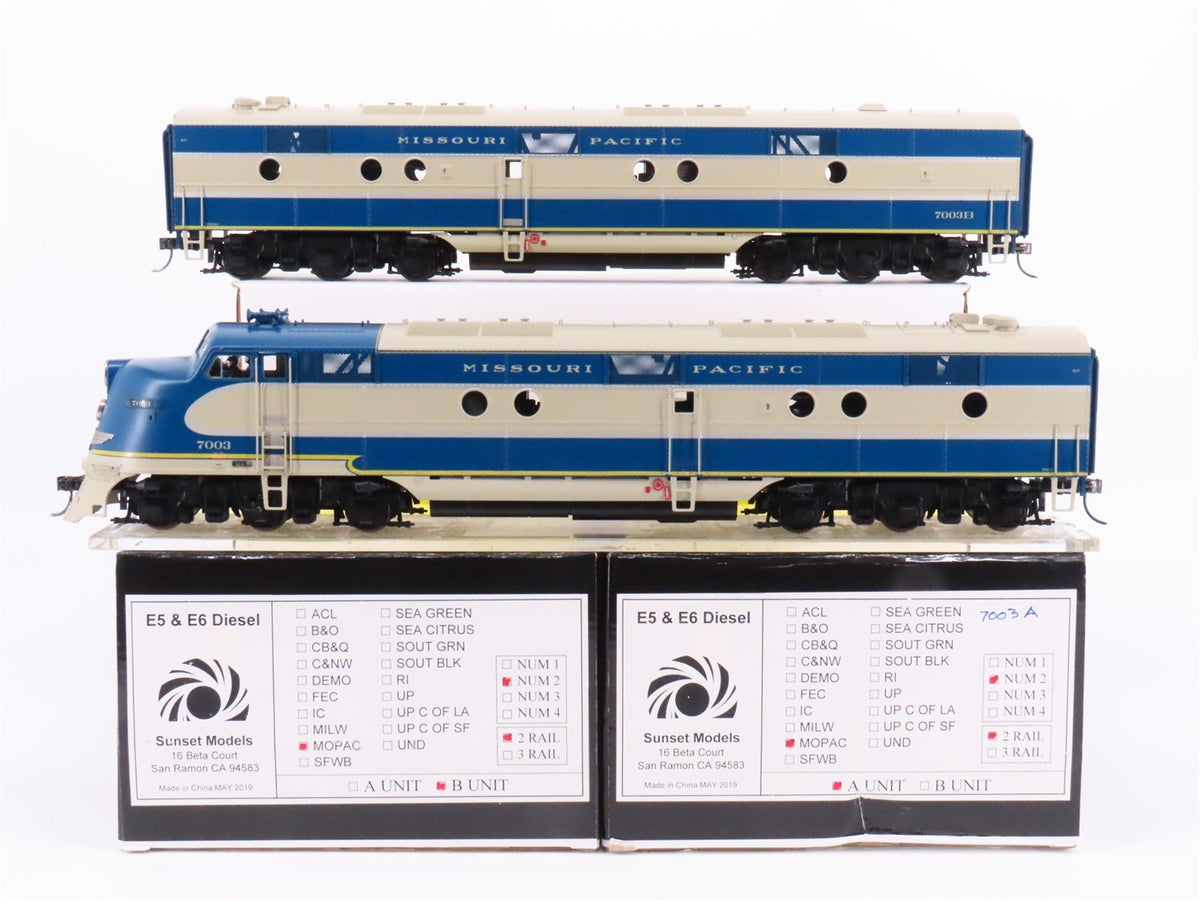 O Scale 2-Rail Sunset 3rd Rail MP MoPac E5/6 A&amp;B Diesel Set w/ DCC &amp; Sound