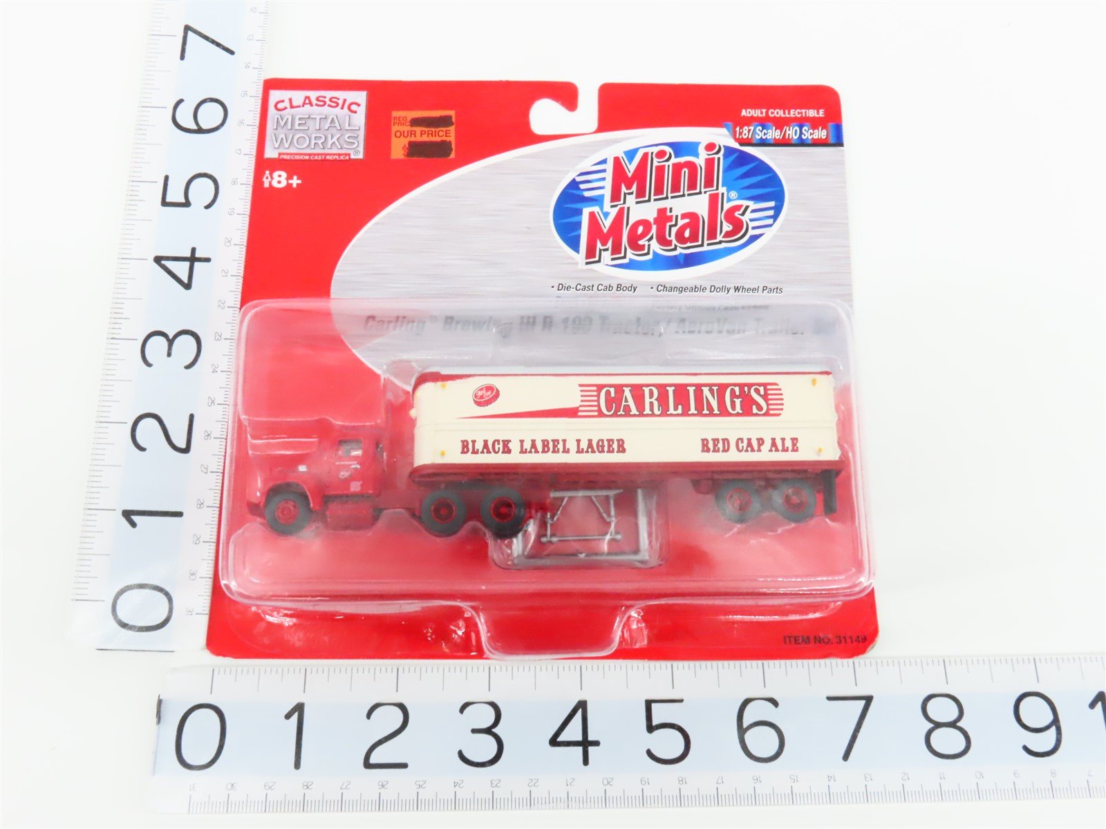 HO Scale CMW Mini Metals 31149 Carling Brewing Tractor w/ Aerovan Trailer Set