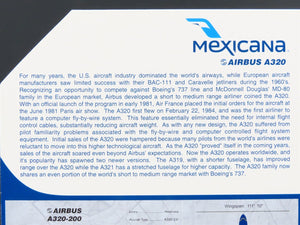 1:400 GeminiJets GJMXA920 Die-Cast Mexicana Airlines Airbus A302-200 Airliner