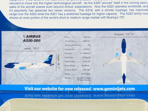 1:400 GeminiJets GJMXA920 Die-Cast Mexicana Airlines Airbus A302-200 Airliner