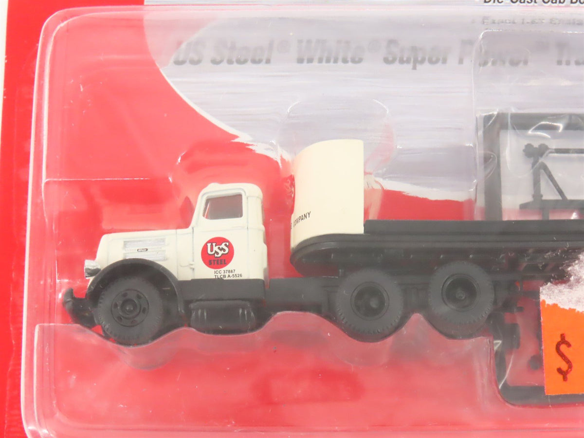HO Scale CMW Mini Metals 31125 US Steel Tractor w/ 32&#39; Flatbed Trailer Set