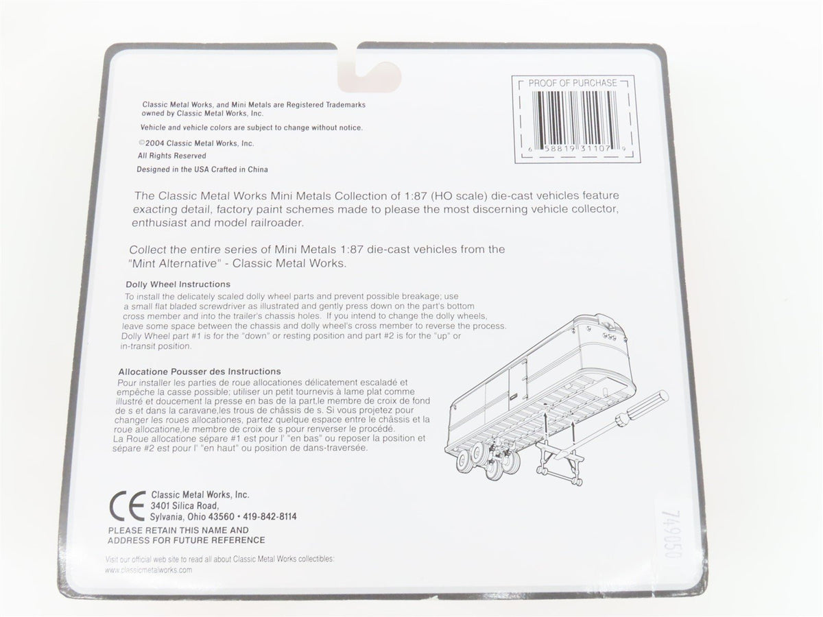 HO Scale CMW Mini Metals #31107 Undecorated 32&#39; Aerovan Trailer Set - SEALED
