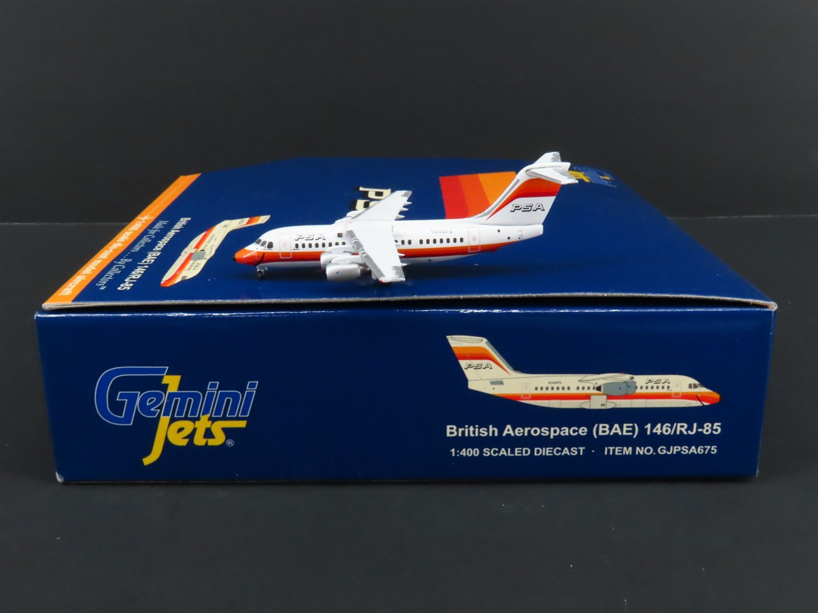 1:400 GeminiJets GJPSA675 Die-Cast PSA Pacific Southwest BAe 146-200 Airliner