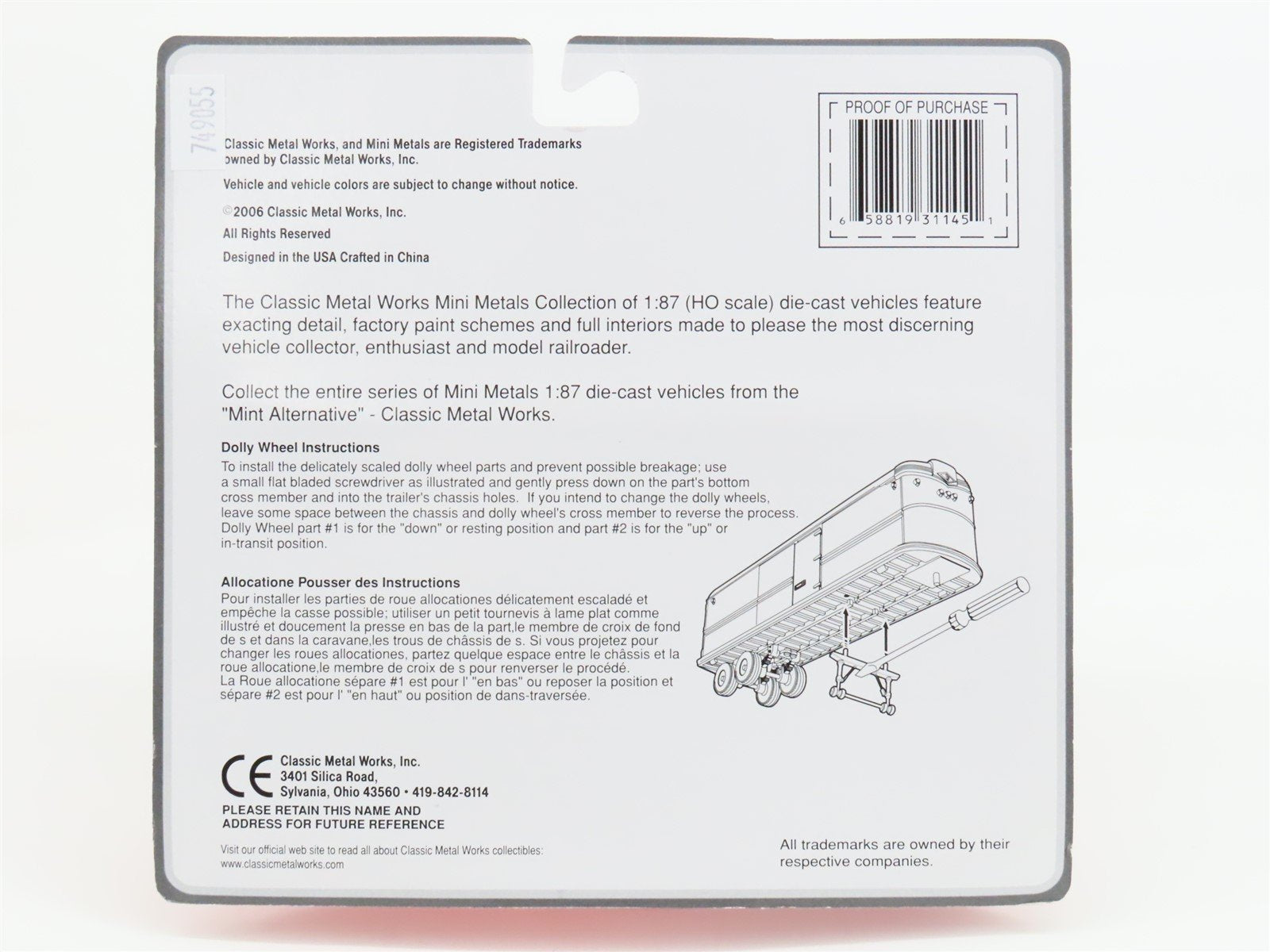 HO CMW Mini Metals 31145 Coles Express Tractor w/ 32' Aero Van Trailer Set