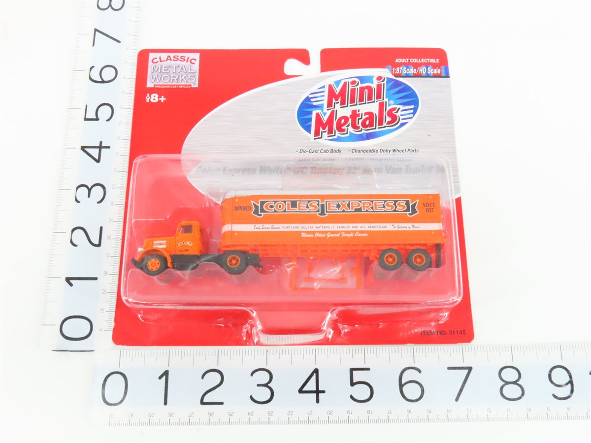 HO CMW Mini Metals 31145 Coles Express Tractor w/ 32&#39; Aero Van Trailer Set