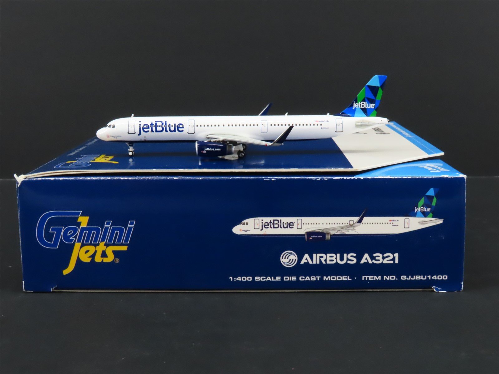 1:400 Scale GeminiJets GJJBU1400 Die-Cast JetBlue Airways Airbus A321 Airliner