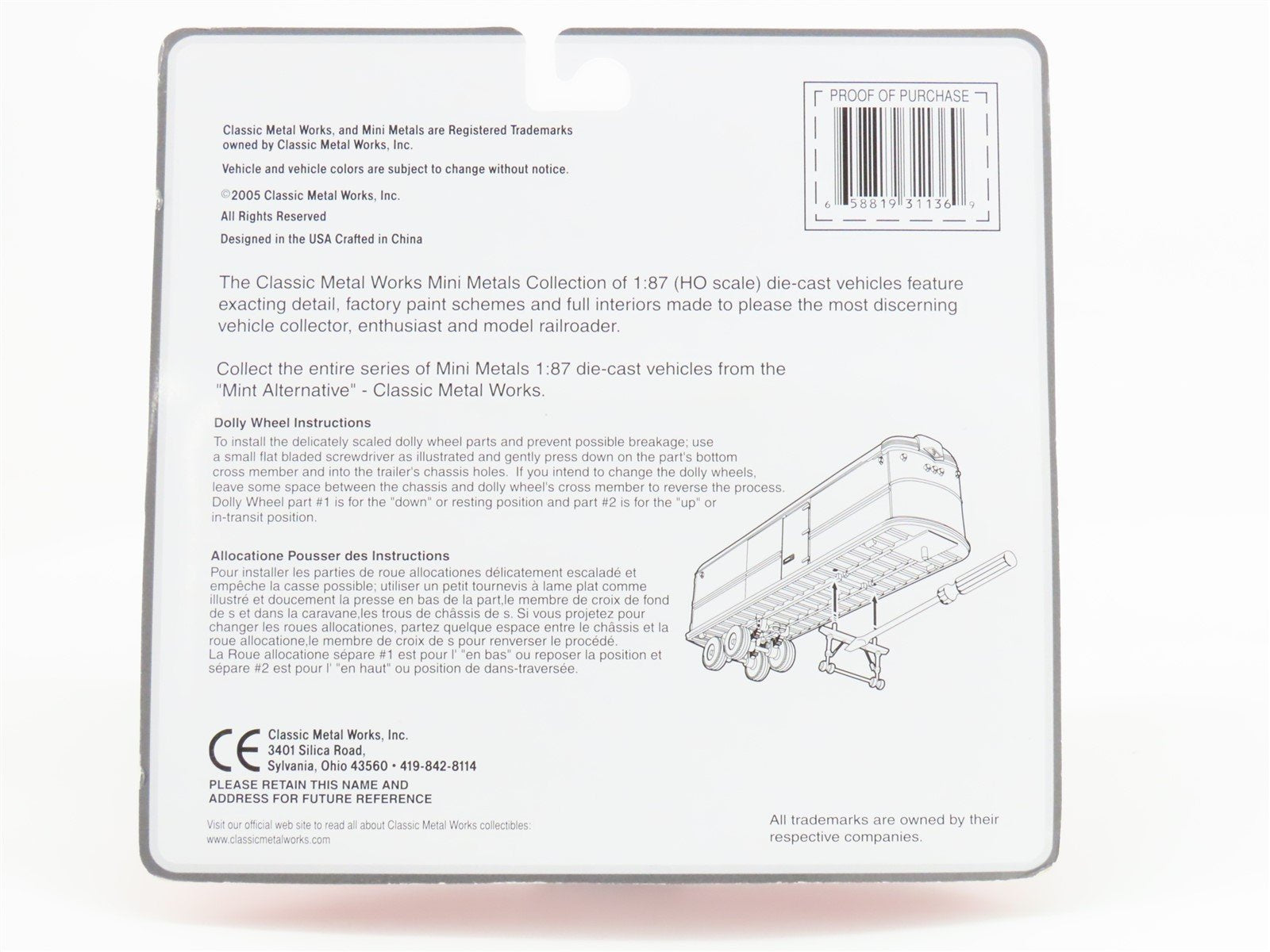 HO Scale CMW Mini Metals 31136 Yale Tractor w/ 32' Aero Van Trailer Set