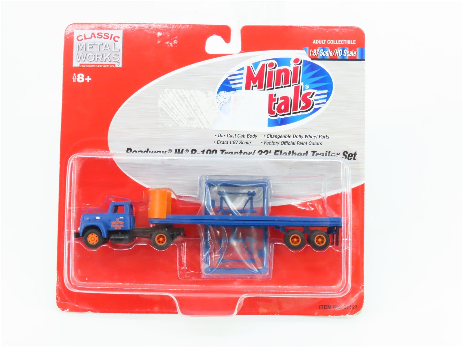 HO Scale CMW Mini Metals 31122 Roadway Tractor w/ 32' Flatbed Trailer Set