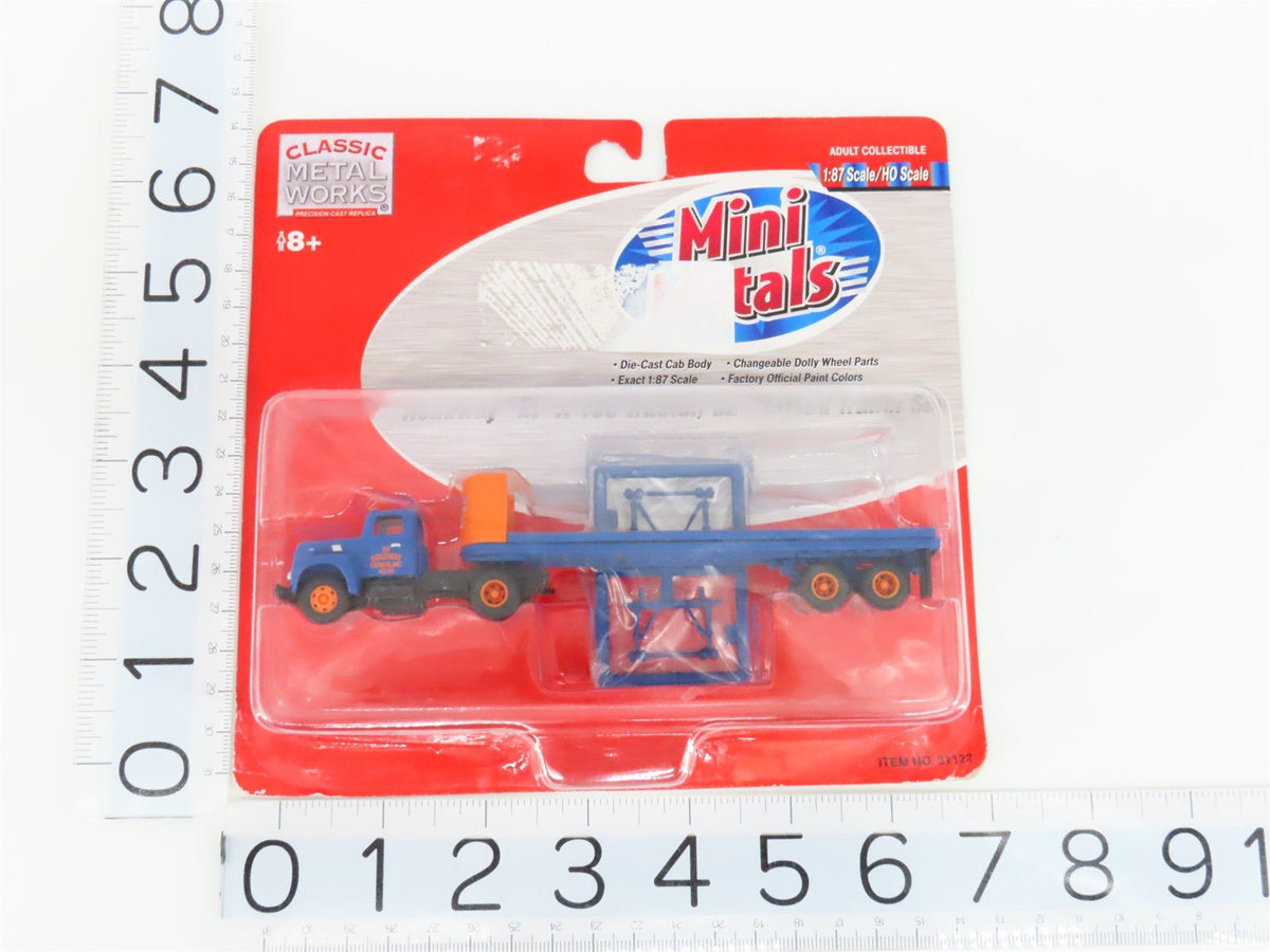 HO Scale CMW Mini Metals 31122 Roadway Tractor w/ 32&#39; Flatbed Trailer Set