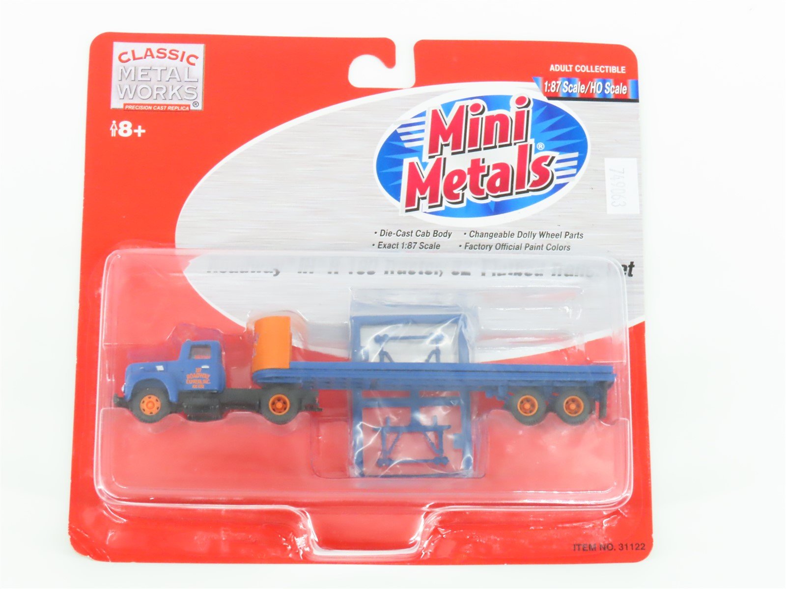 HO Scale CMW Mini Metals 31122 Roadway Tractor w/ 32' Flatbed Trailer Set