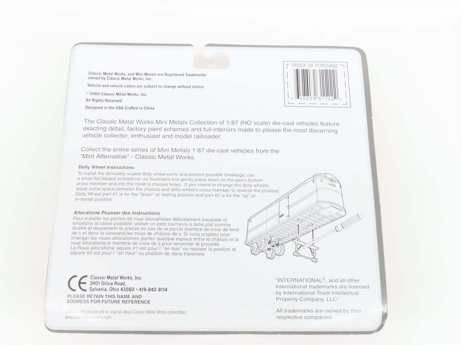 HO Scale CMW Mini Metals 31122 Roadway Tractor w/ 32' Flatbed Trailer Set