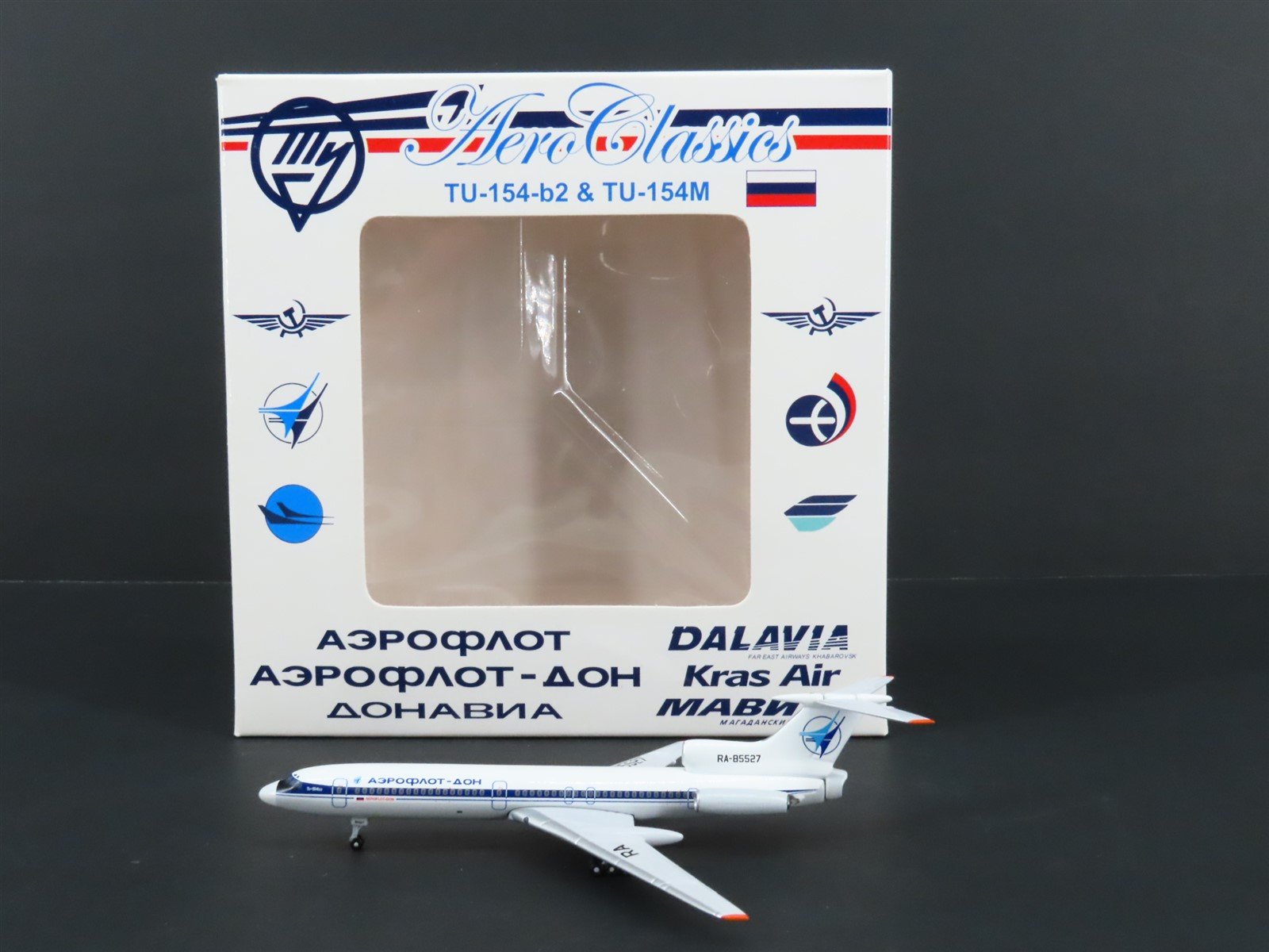 1:400 Aero Classics Die-Cast Aeroflot Russian Airlines Tupolev TU-154 Airliner