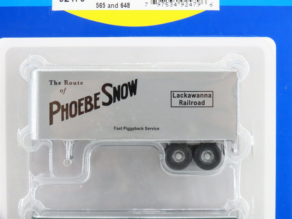 HO Scale Athearn 92479 Lackawanna &quot;Phoebe Snow&quot; 25&#39; Trailers #565 &amp; 648 2-Pack