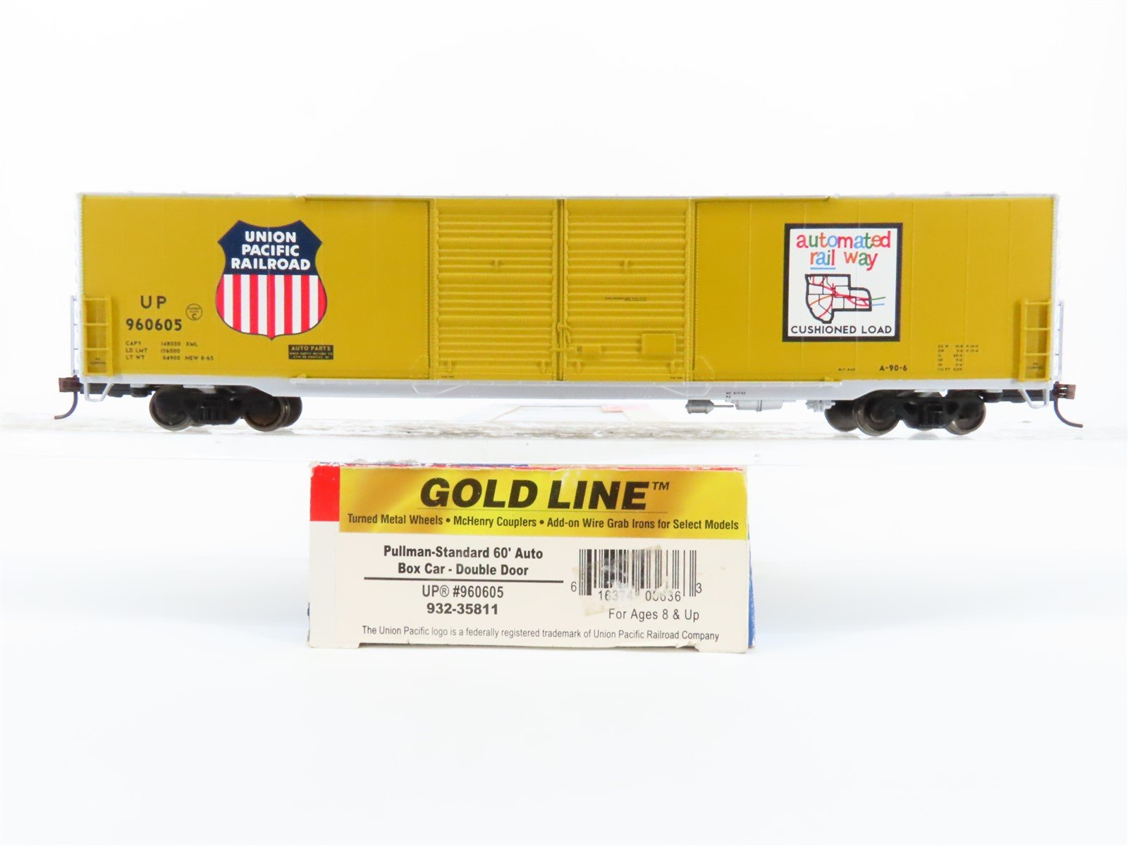 HO Scale Walthers Gold Line 932-35811 UP Union Pacific 60' Auto Box Car #960605