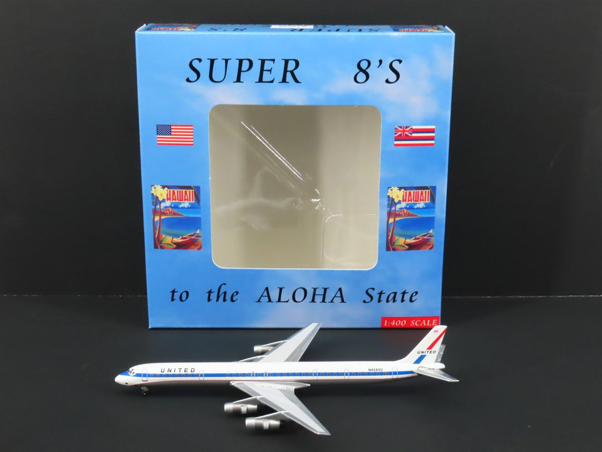 1:400 Super 8&#39;s to the Aloha State Die-Cast United 60&#39;s Paint DC-8-61 Airliner